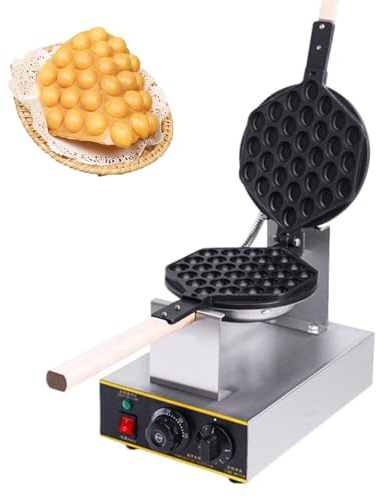 Waffeliera per Uova Waffeliera Belga a Bolle, Bubble Waffle Maker Commerciale Con Doppia Testa E Riscaldamento Rapido, Antiaderente, Ideale per Bar E Snack(Single pot)