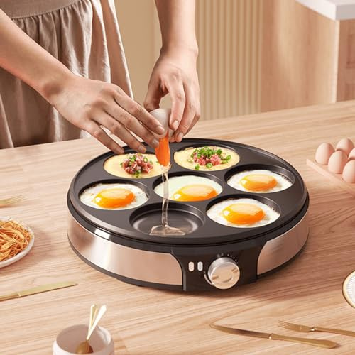 Sartén para tortillas para hacer hamburguesas de huevo, calentamiento rápido en 5 minutos, apto para varios ingredientes, ideal para 2-4 personas