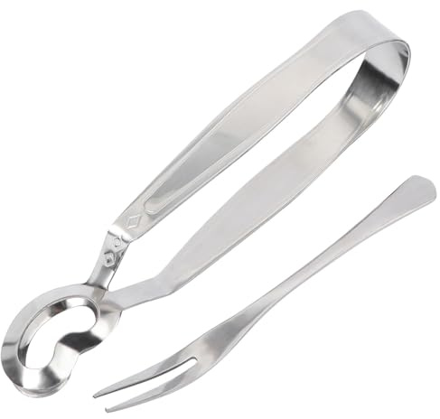 Operitacx Forchetta e Pinza per Escargot 2 Pezzi in Acciaio Inox