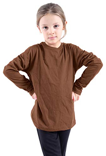 GW CLASSYOUTFIT Barn Flickor Pojkar Enfärgad Långärmad Skola Grundskola 52% Bomull Pojkar T-skjorta Toppar Rund Hals Enhetlig Jumper