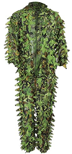 RANNYY Costume de Feuille 3D, Costume de Ghillie, Costume de Ghillie de Camouflage Sauvage Vert Vestes et Pantalons de Feuille 3D mis des vêtements pour la Chasse