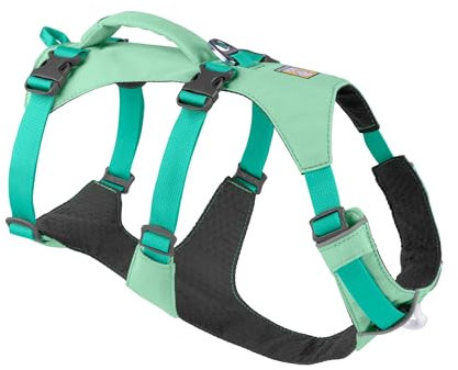 Ruffwear Flagline Hundegeschirr mit Griff, Lleichtes, Verstellbares Gehgeschirr, 3 Leinenbefestigungspunkte, verstärktes Gurtband und starker V-Ring aus Metall, Sage Green (Medium, 69-81cm)