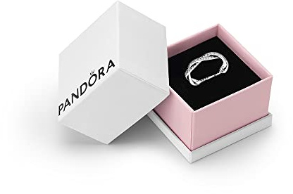 PANDORA Timeless Twisted Lines Cubic Zirconia Ring | Sterling Silver Twisted Lines Ring, Pave Cubic Zirconia Braided Band, Hand-Finished 925 Silver Stackable Gift