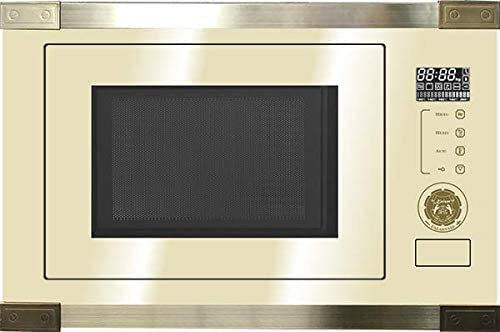 Kaiser EM 2545 Elf AD Four à micro-ondes encastrable multifonctions,verre ivoire,25L,air chaud gril,21 fonctions,pomme de terre,pizza,sécurité enfants,four à micro-ondes encastrable rétro