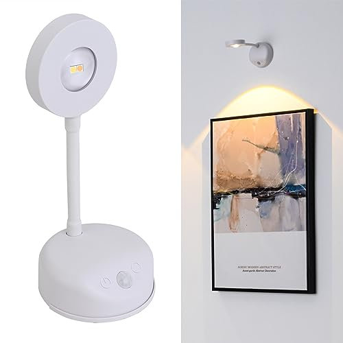DESGNT Lampada da parete senza fili, Lampada per quadri con sensore di movimento, 3 modalità di oscuramento,batteria ricaricabile,adatto per pittura,camera da letto, gallerie.