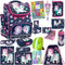 Goldkids Einhorn Schulranzen XXL Set 16er Ranzen Tornister Federmappe Turnbeutel Gummizugmappe Zuckertüte Brotdose Trinkflasche Aufgabenheft Aktentasche Unicorn Motiv