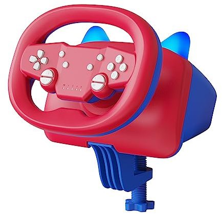 NBCP PS4 Steering Wheel and Pedals, 270 Degree Wireless Gaming Steering Wheel with Dual-Vibration Motors, Racing Wheel for PC, Switch, PS4, PS3, IOS & Android Mobile Phones