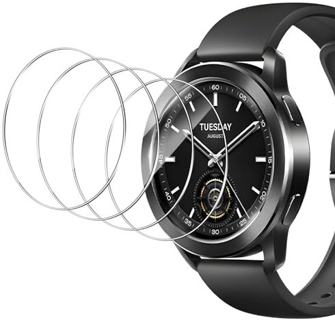 Yenwen Schutzfolie für Xiaomi Watch S3 für Panzerglas, 4 Stück Wasserdichtes Gehärtetes Glas Folie, Anti-Scratch Displayschutzfolie, Ultradünne Blasenfreie Displayschutz