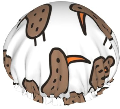 Grand bonnet de douche imprimé oiseaux Kiwi, bandeau élastique, double couche imperméable pour le bain, pour homme et femme