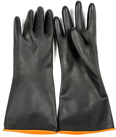 XINGLIDA Strapazierfähige Latexhandschuhe Chemikalienbeständige Handschuhe Sicherheitsarbeitsreinigung Schützende wasserdichte Industrie Gummihandschuhe