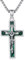 OHAYOO Kruzifix Kette 925 Sterling Silber Kreuz Kette Herren Kreuzkette Jesus Anhänger Malachit Silberkette mit Kreuz Männer Schmuck für Herren