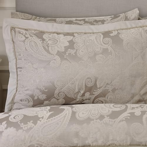 Catherine Lansfield Coppia di federe trapuntate jacquard color oro champagne