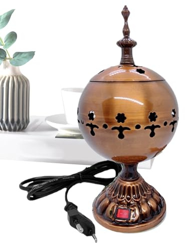 WJnflQN Bruciatore Di Incenso Elettrico, Bruciatore Di Oud, Supporto Arabico Da Tavolo Per Incensi Oud Meditazione Chiesa Cristiana Casa Yoga Spa