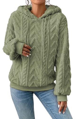 Zetieny huvtröja dam huvtröja teddy fleece dubbel fuzzy fluffig jacquard tröja avslappnad varm långärmad topp höst vinter sweatshirt med dragsko