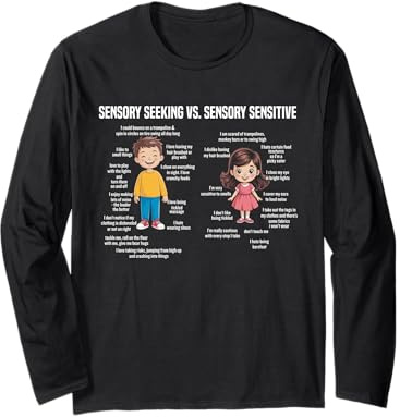 Fidget Necklace for Kids with Sensory Brushes and Chew Toys Long Sleeve T-Shirt