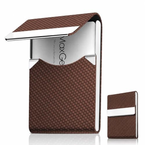 QOWUXHZ 1 Pieza, Estuche para Tarjetas de Visita, Color Marrón, Tamaño 6x9,5x1,5 cm, Ideal para Profesionales, Empresarios y Reuniones de Negocio