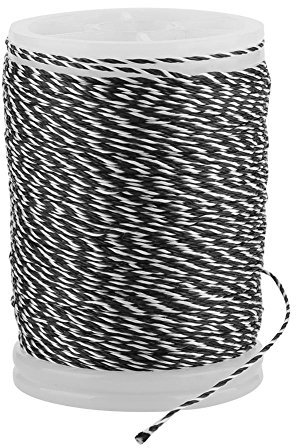Alomejor Bogenseil als Draht und Seil aus langlebigem Nylon, Verwendung für Bogenschießen, Bowstring geeignet für Outdoor-Sport, Schwarz & Weiß