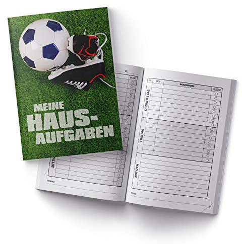 itenga Hausaufgabenheft Fußballschuhe DIN A5 96 Seiten Schulbedarf Meine Hausaufgaben für Gemeinschaftsschule Gymnasium