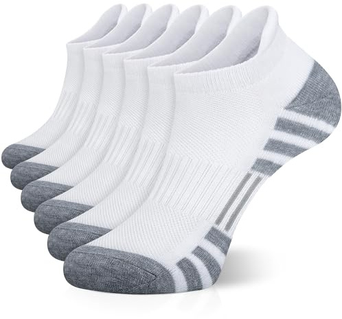 Airacker Ankle Athletic Running Socks Cushioned Breathable Low Cut Sports Tab Socks for Men and Women (6 Pairs)