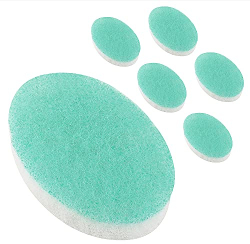 Impresa Double-Sided Body Sponge - White & Blue, Pack of 6 - Deep Exfoliation & Body Scrub Pad - Dual-Sided Design - Gentle Facial Cleanse & Face Scrubber