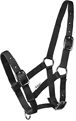 Start Reithalfter für Fohlen, 3-Fach verstellbar Fohlenhalfter, Halfter für Fohlen - Halfter für Mini Shetty Minipony Pony Halfter für Holzpferd (Schwarz, Foal)