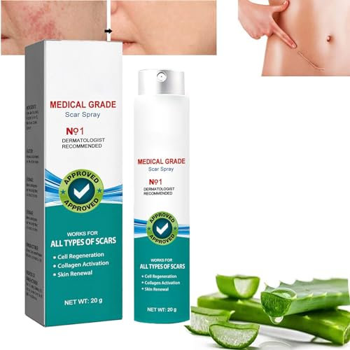 Scarremoved Advanced Scar Spray, Scar Removal Spray, Acne Scars and Dark Spaot Remover, Gentle Skin Care for Acne Prone Skin, Medical Grade Scar Spray for Surgical Scars and Old Scars (1pcs)