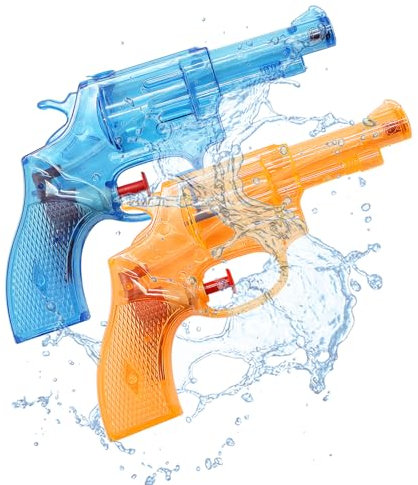 Aleker 2 Pack Water Pistols for Kids Adults, Powerful Mini Water Guns Toys, Party Bag Filler for Boys Girls, Portable Small Pistol Guns for Summer Beach Outdoor Garden Swimming Pool Water Fighting