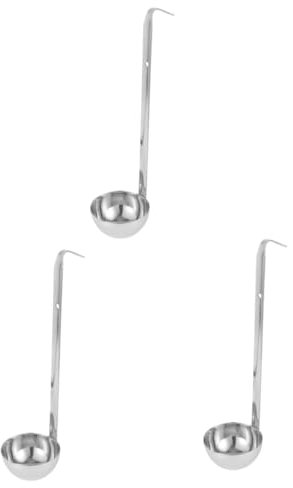 Alipis 3 Pièces Cuillère Avec Crochet Mini Abat-jour Mesurette De Service Ustensile De Service Solide Louche Boules De Bonbons Cuillère à Crêpes Cuire Acier Inoxydable Tasse à Mesurer