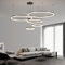 Mikeru Dimmbare Hängende Pendelleuchte 5 Ring, 30+40+60+80+100cm Schwarze Moderne LED-Küchen Pendelleuchten 10% Bis 100% 3000k/4500k/6500k Moderne Einstellbare Deckenleuchten für Wohnräume