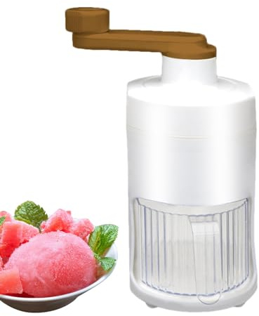 Máquina manual de hielo picado - maquinilla para picar hielo, máquina de hielo picado doméstico extraíble | Picadora de hielo blanca con manivela para batidos, picadora de hielo portátil para g