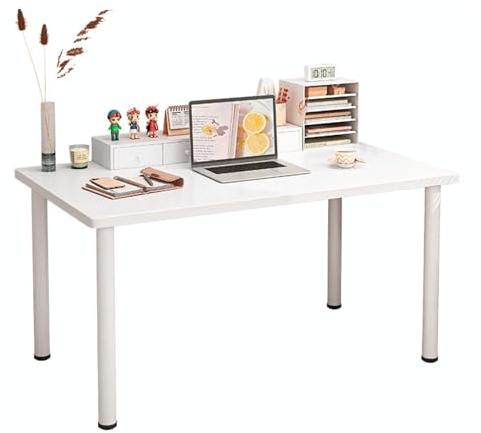 MAGIC SELECT Scrivania per Computer da Ufficio, Scrivania da Lavoro, Scrivania in Legno e Acciaio Inox per Camera, Ufficio, Soggiorno.(100x60x75cm)