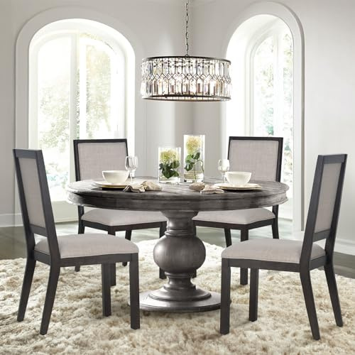 COLAMY Upholstered Dining Chairs Set of 4, Mid Century Modern Dining Room Chairs, 19 Inch Kitchen Chairs with Back for Dining Room Restaurant, Brown