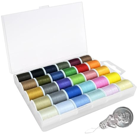 RENKE 30 Color Handy Polyester Sewing Threads,Cotton Thread,Durable and Plentiful Supply for Your Sewing Needs(45 m / 50 yds Each roll)