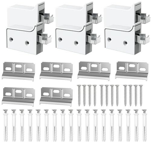 Attaccaglie per Pensili, Supporto Pensili Regolabile, Staffa a Parete per Mobili da Cucina, Capacità 130kg (6, Bianco)