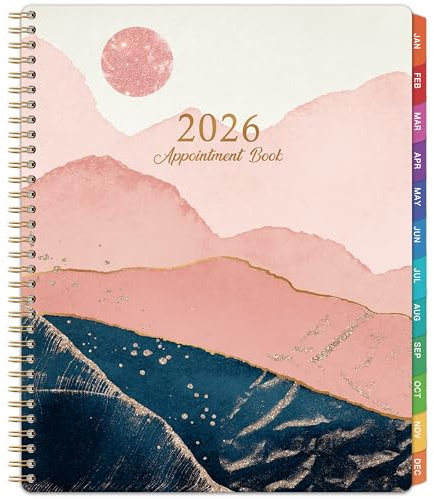 Dejtingskalender 2026 januari 2026 – dec 2026 dagbok 2026, veckovis möteskalender med 30 minuters inkrement, 20 x 11 tum, dubbelbindning