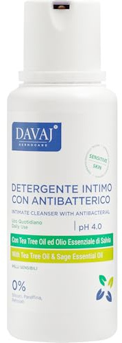 DAVAJ Detergente Intimo Antibatterico Tea Tree Oil e Olio di Salvia 250 ml