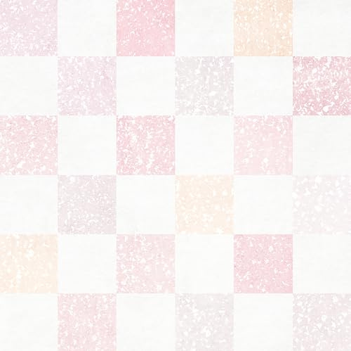 Hellowall 17.5x393 Checkered Peel and Stick Wallpaper Blush Pink Peach Cream Different Colors Self Adhesive Wallpaper Girls Room Renter Friendly Cute Girly Contact Paper for Cabinets Drawers Nursery