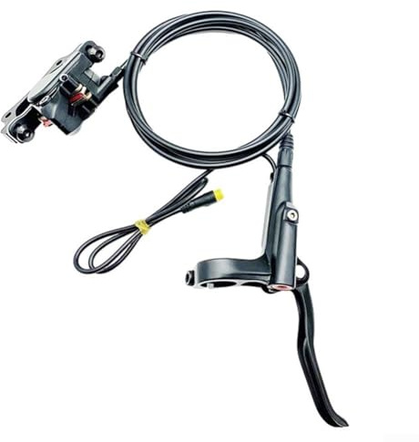 Honseadek Juego de frenos hidráulicos de 4 pistones compatibles con motor medio con interruptor de corte de alimentación para modelos BBS01 BBS02 3PIN conector impermeable E-para bicicleta delantera