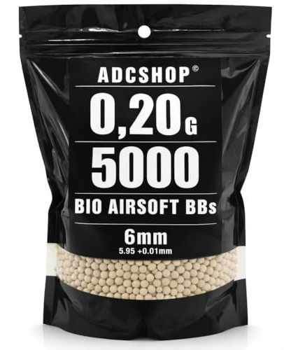 5000 Billes Bio Airsoft 6 mm 0,20 g – AEG, Gaz, CO2 et Ressort
