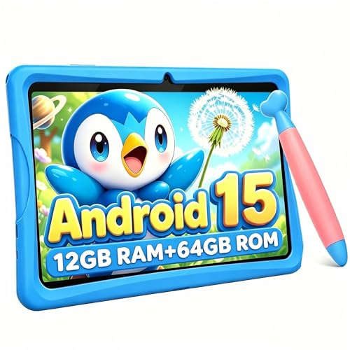 TABWEE K10 Tablet Bambini 10 pollici, 12 GB RAM + 64 GB ROM (TF 2 TB)
