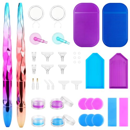 HavaCue 36 Stk Diamond Painting Stift Set mit 14 Stift, 2 Anti-Rutsch-Pads
