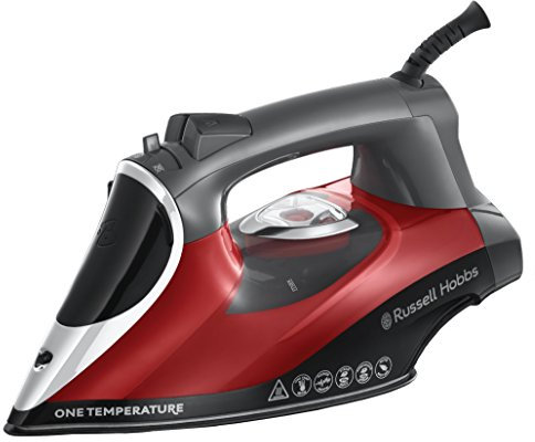 Russell Hobbs Steam Iron [2600W, 210g/min extra steam boost] One-Temperature (opt. temperature for all fabrics, ceramic tourmaline soleplate, 350ml, self-cleaning, anti-limescale) 25090