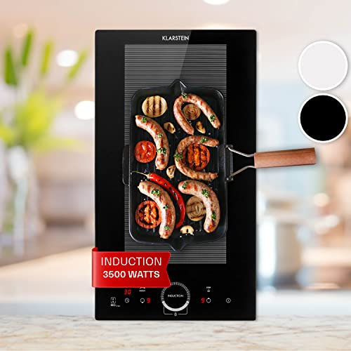 Klarstein Piastra Induzione 2 Fuochi, Piano Cottura 3500W, Integrata con Controllo Touch, Fornello Professionale