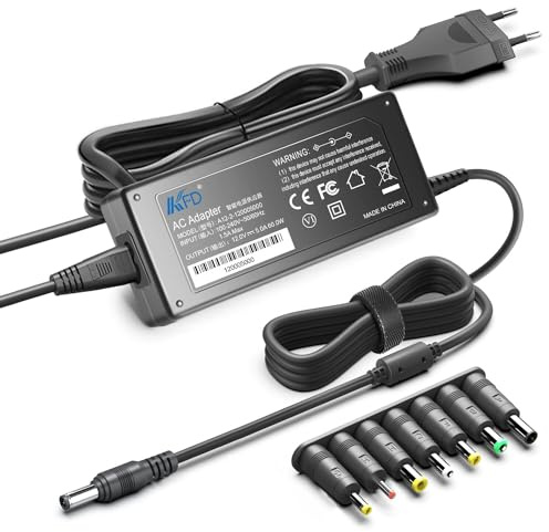 KFD Chargeur DC 12V 5 A 60W Adaptateur d'alimentation pour Western Digital WD My Cloud EX2 Ultra Network Attached Storage 4 to 8 to 12 to 16 to NAS, Freebox V5, HD V6, EXT Disque Dur 7 Broches
