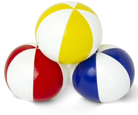 GloFX Juggling Balls [Pack of 3] for Beginners to Advanced Jugglers - No Bounce Design - Durable Weighted Juggle Ball Kit - 2 Layer Construction - Soft and Easy Juggling Kit - Mixed Colors