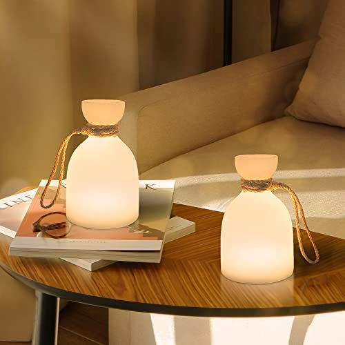 Lampada da Tavolo senza fili 8 colori dimmerabile luce bianca calda lampada senza fili IP54 esterni & interno per giardino, Hotel, ristoranti, camera da letto, USB C [Efficienza energetica A+++]