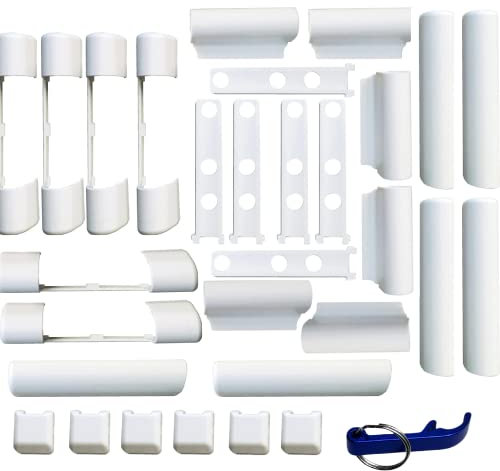 6 Stk. PVC-Fenster und PVC-Kunststofftür Abdeckkappen-Set FAVORIT KF3 EB, EL O, EL U, S, W KF, WEISS von Siegenia