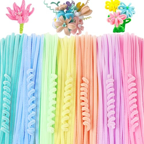 100PCS Pipecleaners Craft Pipe Cleaners,30cm Long Flexible Rainbow Chenille