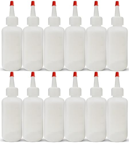 FIXSURE Plastic Squeeze Bottles with Red Tip Cap, 4 Oz Squirt Bottle For Ketchup, BBQ, Sauces, Syrup, Condiments, Oil, Pancake, Cookie Decorating, Dressings, Travel, Camping, Lab, Arts and Crafts (2)