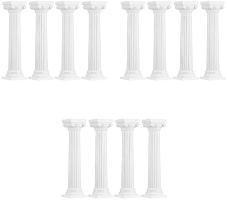 ABOOFAN 12pcs Roman Column Support Rod Plastic Roman Column Cake Tiered Stands Cake Stackers for Wedding Decor
